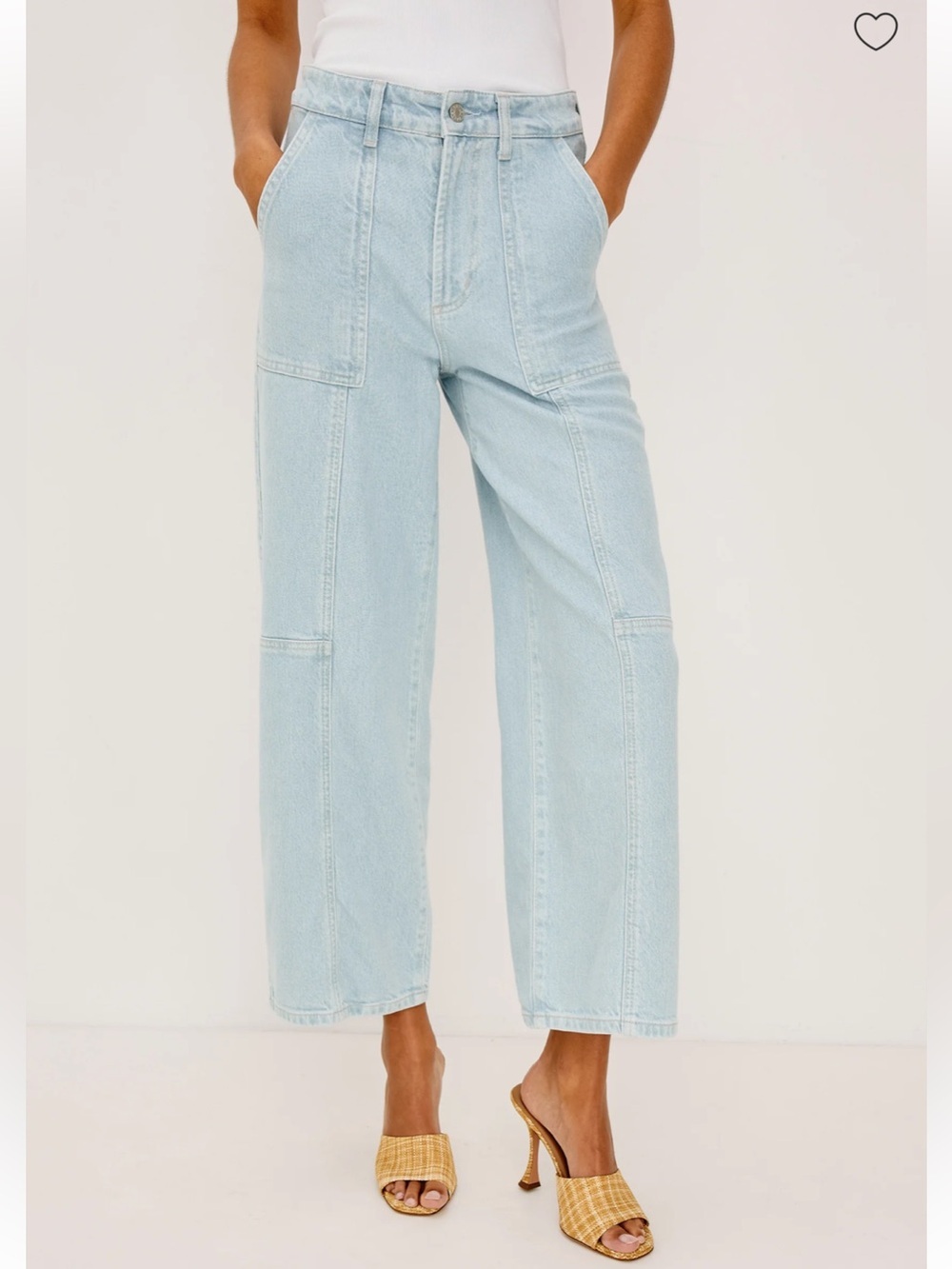 Rails Getty Crop Patchwork Wide Leg in Oceanview (Light Wash), Size 26